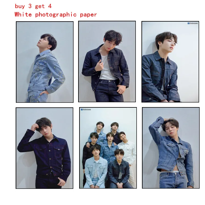 BTS hd white photo paper home poster decoration wall ...