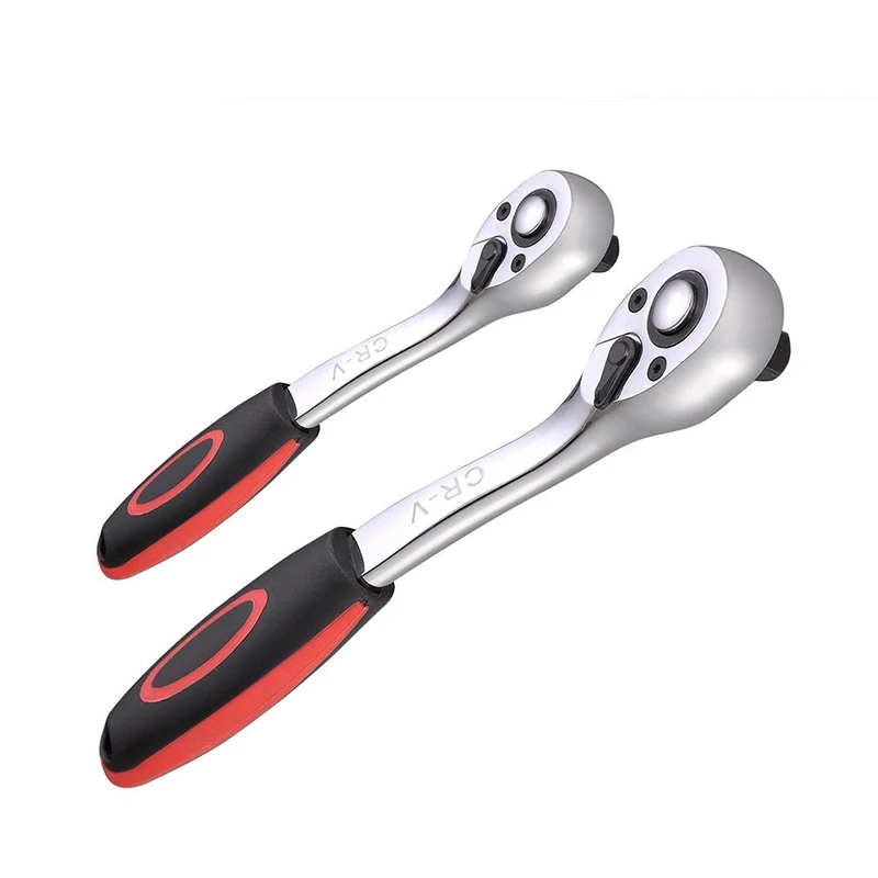 

1PC Multifunctional 1/4" & 3/8" 24 Teeth Quick Release Reversible Ratchet Wrench Spanner Ratchet Handle