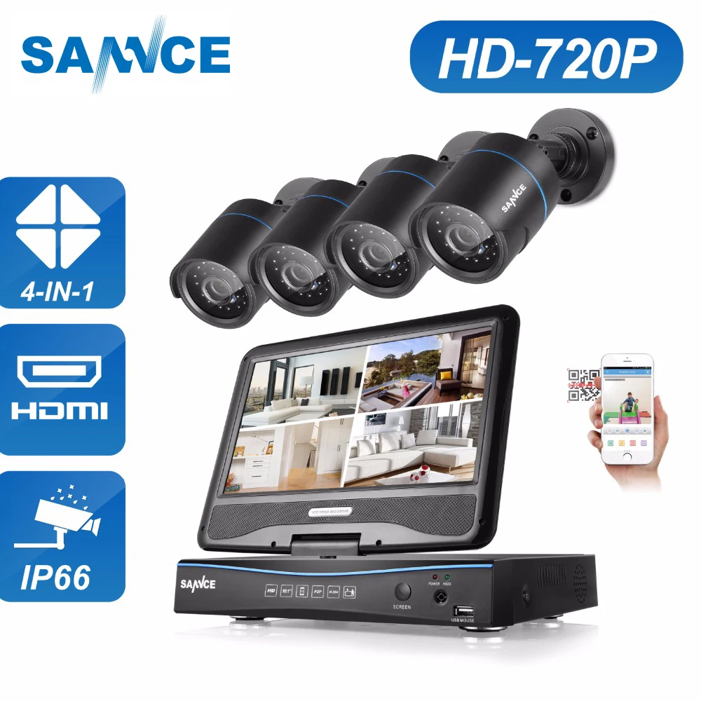 

SANNCE DVR Kits LCD Monitor 8CH 720P HD Video Recorder home outdoor beveiligings CCTV Kit security Cameras Surveillance System