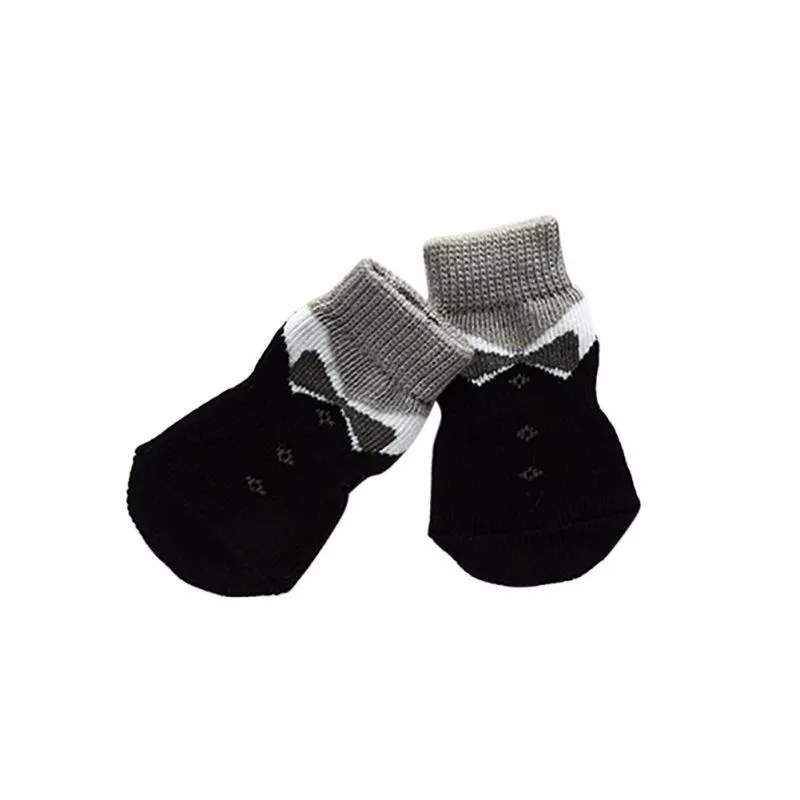 4 шт./компл. носки для собак милые носки для щенков носки для домашних животных противоскользящие нескользящие носки цвет случайный
