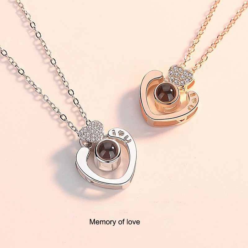 

Love memory 2019 heart-shaped pendant necklace four-leaf clover ladies necklace jewelry pendant to send girlfriend gift jewe