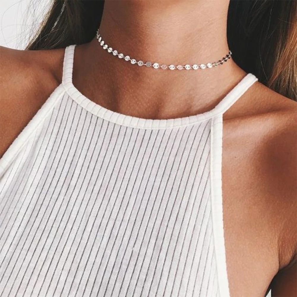 eManco Gold Color Luxury Necklace for Women Fashion Statement Necklaces Jewelry Women Accessories Unisex Chain Jewelry