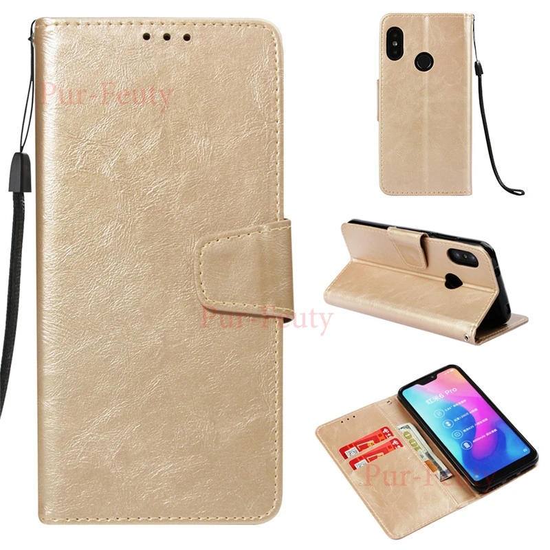 

for Xiaomi Mi A2 Lite Dual A2Lite M1805D1SG Leather Back Cover for Xiaomi Redmi 6 Pro 6Pro M1805D1SH Global Version 5.84 inch