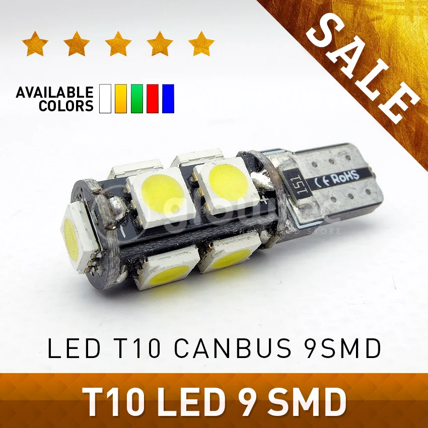 1pc T10 9SMD 5050 LED Canbus 12V Car LED Light Canbus T10 W5W canbus