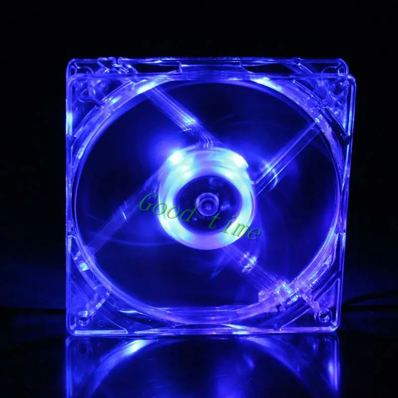 4Pin DC 12V 80mm Yellow LED Light PC Computer Cooling Cooler Case Fan Sleeve Brg 