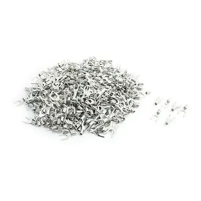 

600Pcs Fork Type Metal Non-Insulated Spade Terminals SNB1.25-5 AWG22-16