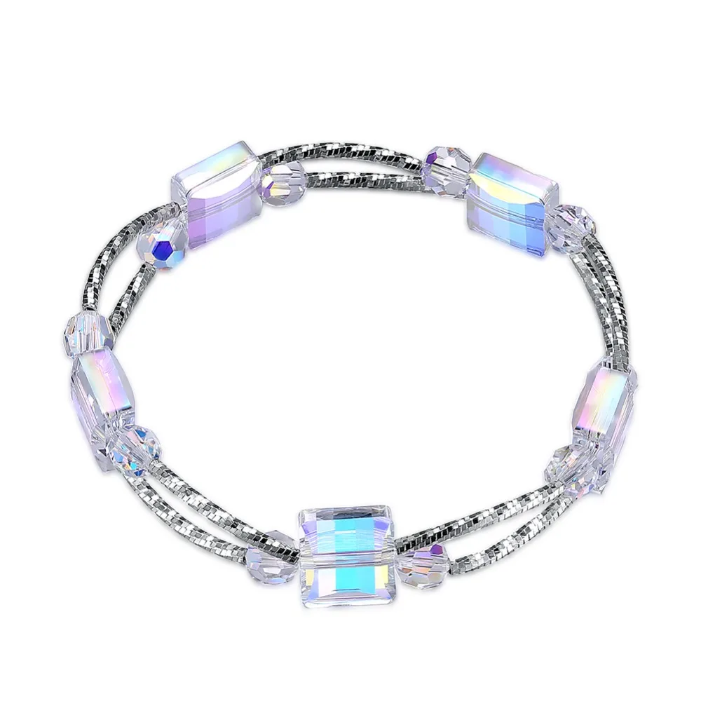 Изысканные ювелирные изделия с Swarovski Crystal пять Cube реального S925 стерлингового