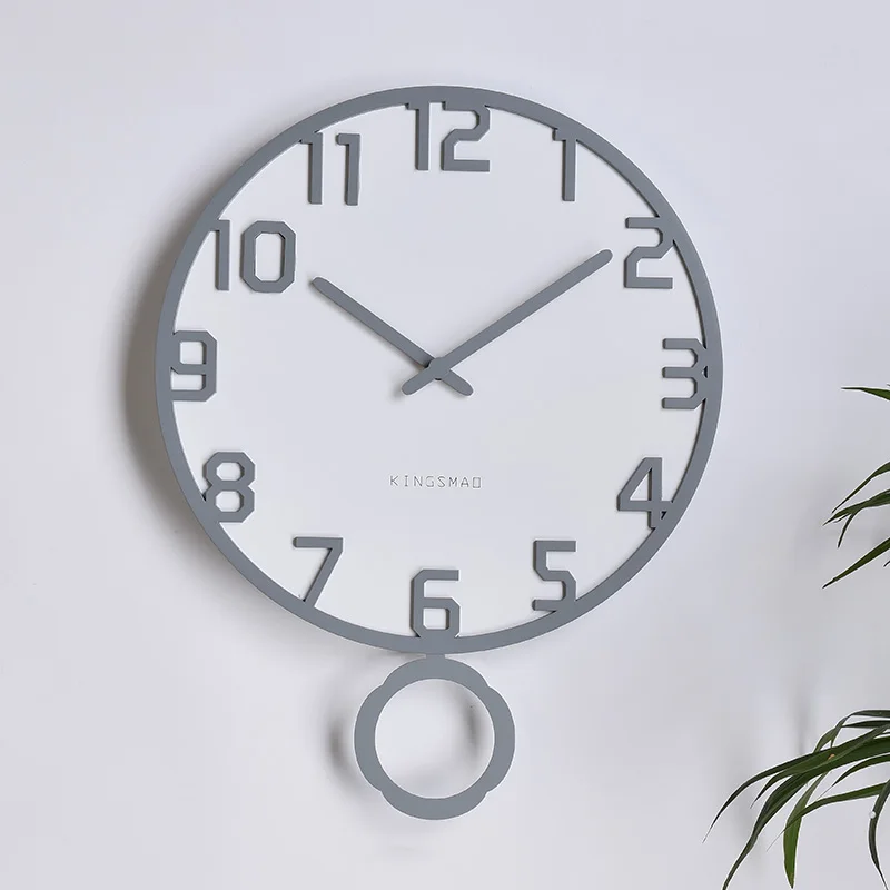 

Nordic Wooden Wall Clock Simple Personality Mute Swing Clock Home Living Room Bedroom Decoration