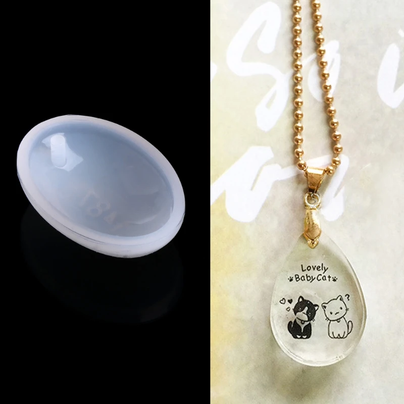 

JAVRICK Silicone Oval Shape Pendant Mold DIY Making Jewelry Resin Casting Craft Tool Hole Jewelry Making Tool Equipment NEW