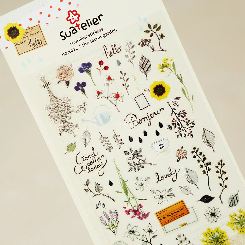 1 x SONIA Secret Garden paper sticker DIY decorative sticker for album scrapbook kawaii stationery diary