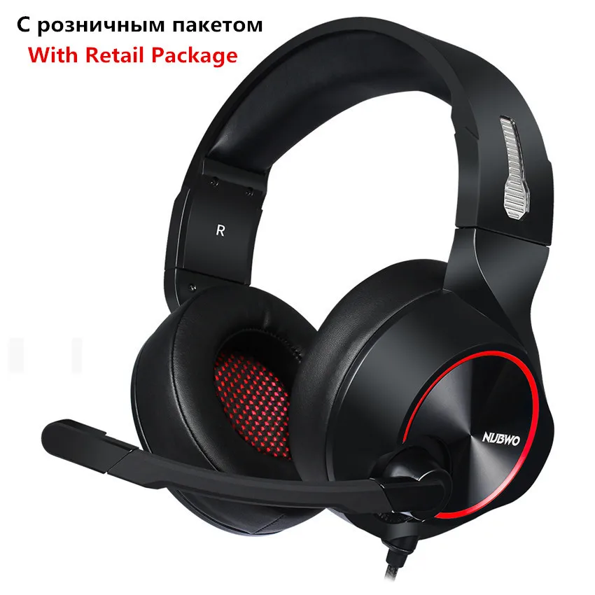 Xiberia Nubwo бренд N11 PC Gamer гарнитура USB 7,1 канальный звук бас шлем компьютерные игровые наушники с микрофонами светодиодный светильник - Цвет: Red Retail Box