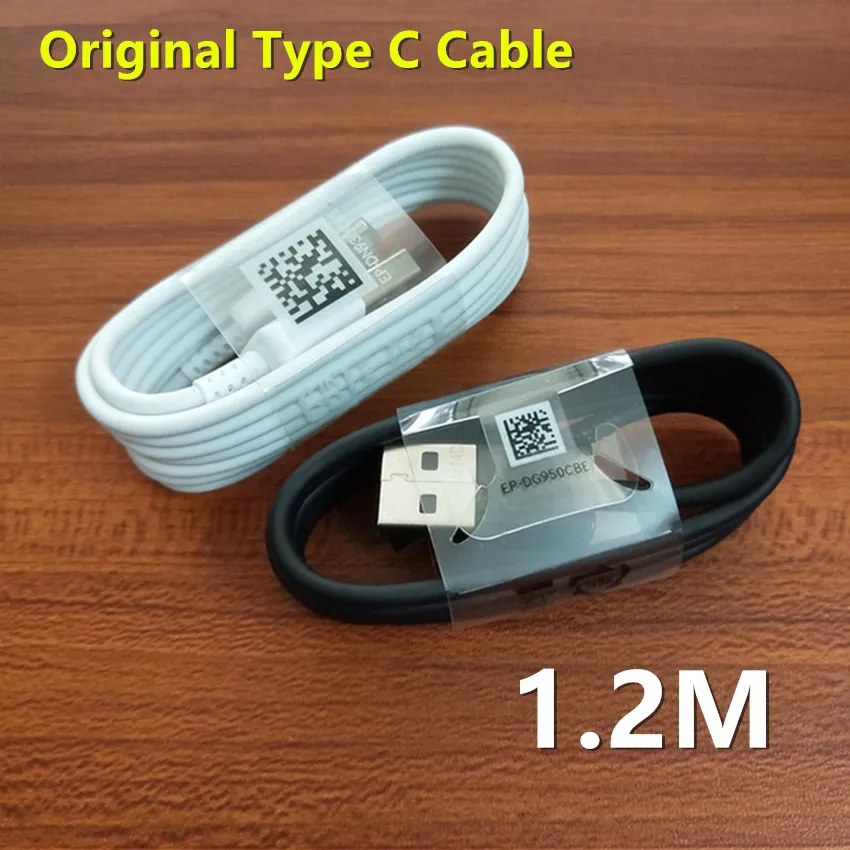 

100pcs/lot 100% Genuine Original USB Type C Cable Fast charging data cabel Fast Charger 1.2m 2A for Samsung S8 s9 note 7
