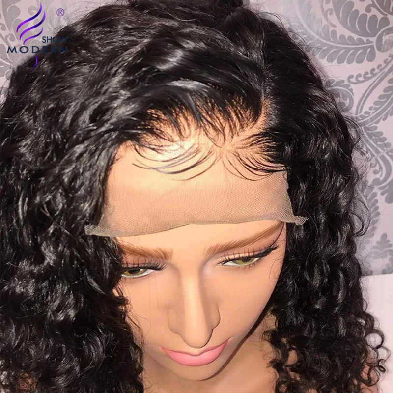Curly Lace Closure Human Hair Wigs 4*4 Lace Closure Wig Brazilian High Radio Remy Human Hair Wig Pre Plucked Modern Show