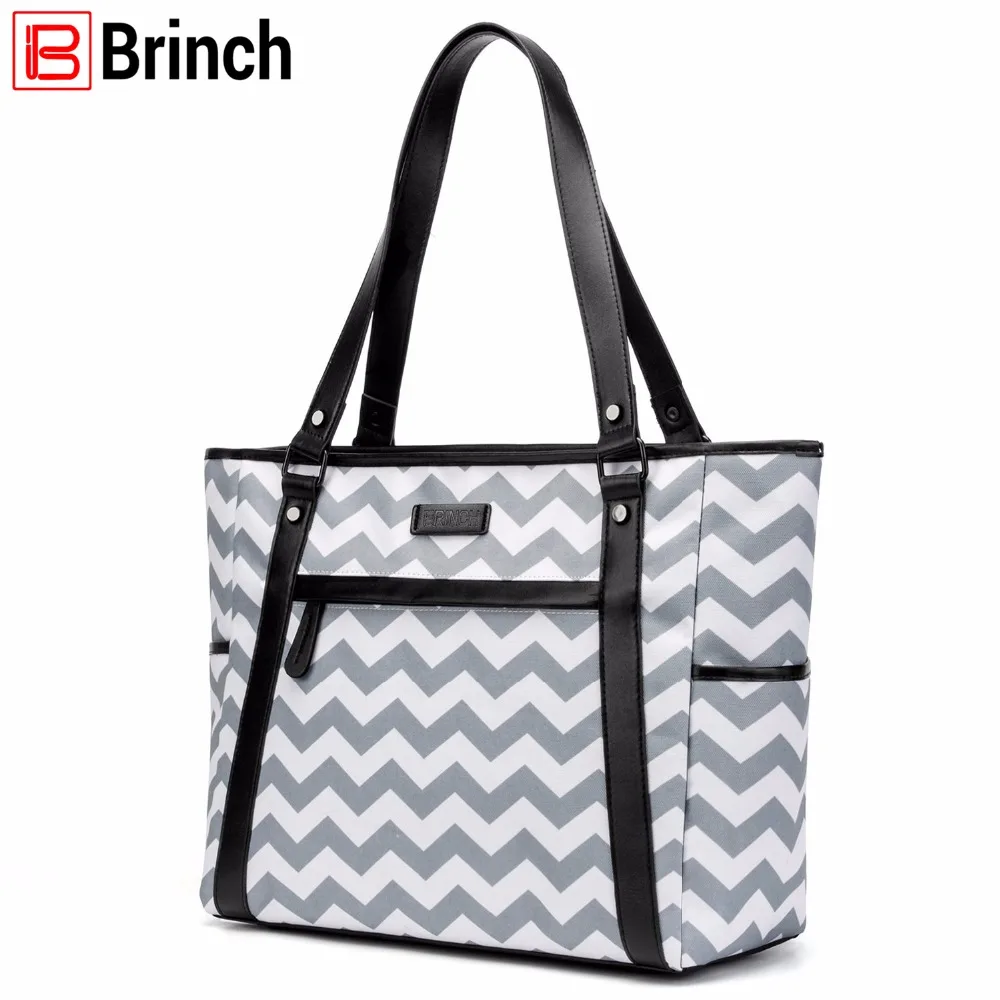 

BRINCH Large Capacity Diaper Bag Tote Handbag Nylon Waterproof Mother Bag Baby Stroller Bags Striped Multi-function Travel Bag