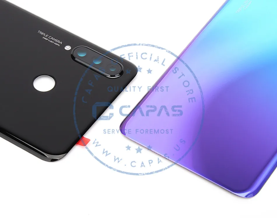 Для huawei P30 Lite крышка батареи+ камера Стекло Объектив 24MP/48MP для huawei nova 4e задняя дверь Замена Ремонт Запчасти