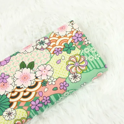 green half yard thicken cotton fabric soft breeze flower print handmade DIY bag garment sewing material cotton B452 - Цвет: green