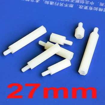 

(100 pcs/lot ) 27mm/1.06" Nylon M3 Threaded Hex Male-Female Standoff Spacer, Hexagonal.