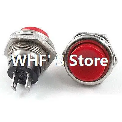 

3 Pcs AC 125V 3A SPST Normal Open Momentary Push Button Switch Red
