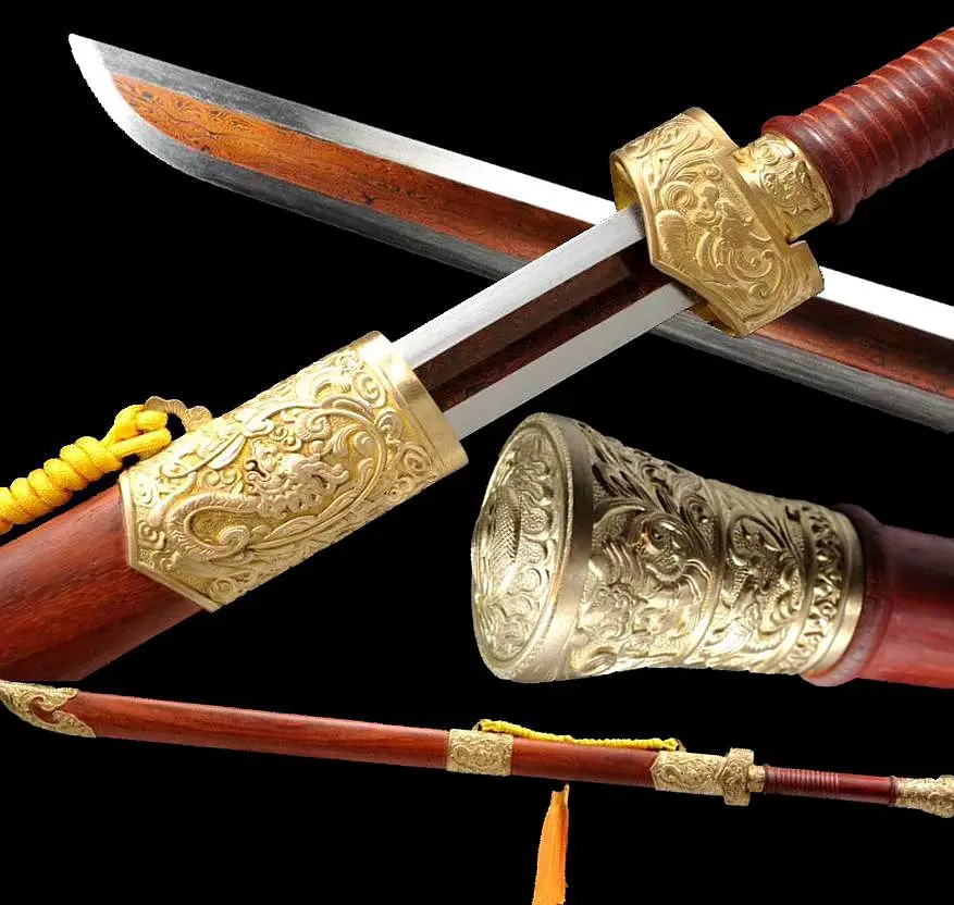 Battle Ready Blood RED Damascus Steel Groove Blade Sharp Tang Dao