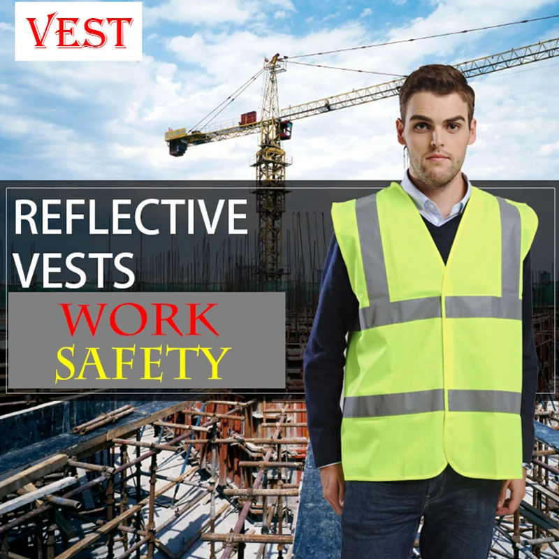 High quality high visibility safety work vest high reflective safety vest waistcoat fluo yellow and orange large size s-xxxl High quality high visibility safety work vest high reflective safety vest waistcoat fluo yellow and orange large size s-xxxl