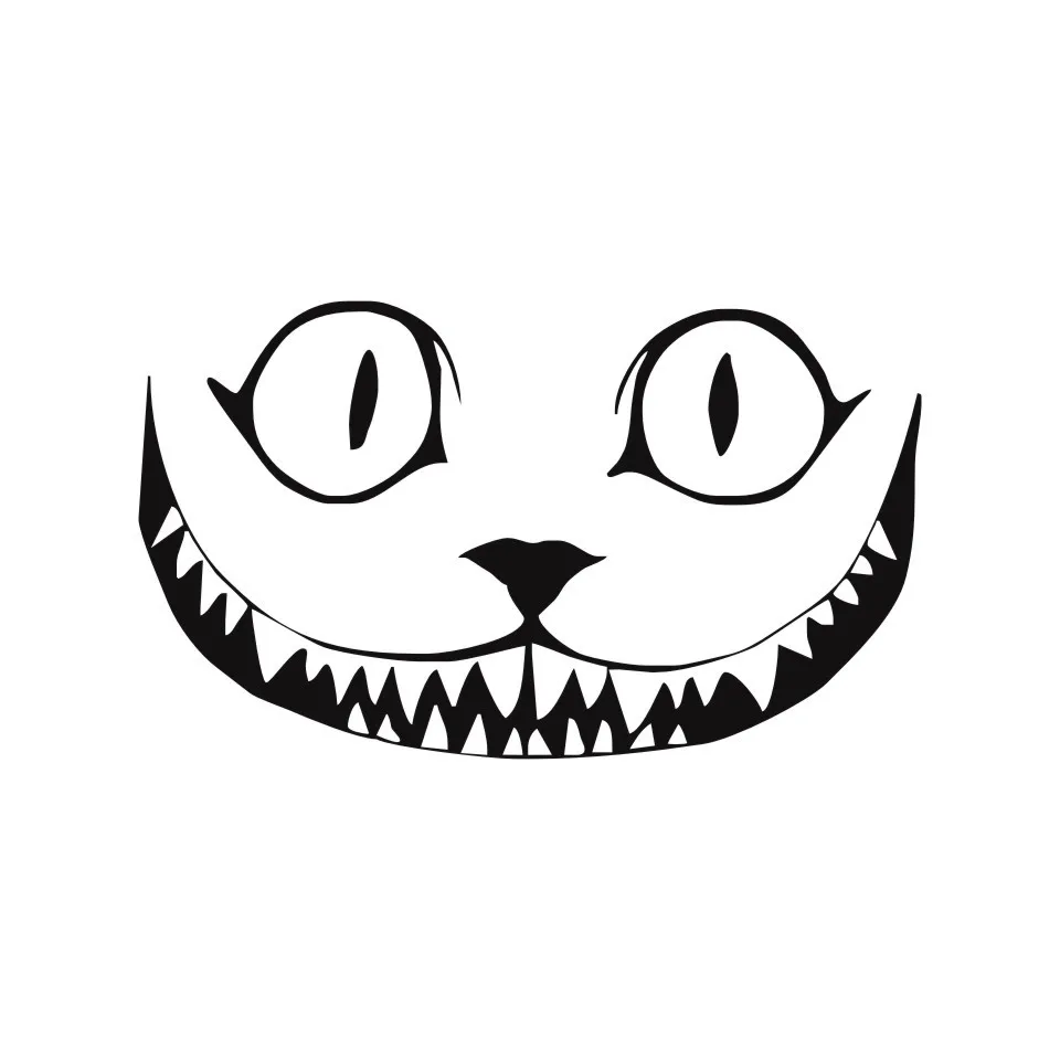 Cunymagos Cat Growl Smile Face Halloween Horror Vinyl Car Sticker Window Decoration Decal Car Styling Decal Stickers 15.28 (3)