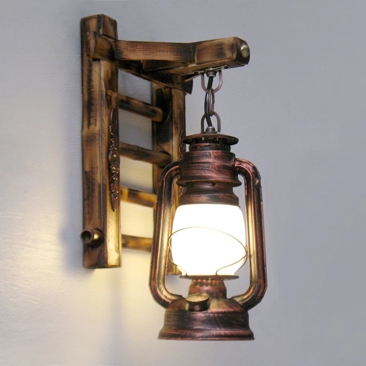 Vintage retro bronze eisen laterne Kerosin wand lampe E27 für flur Bad bar Eitelkeit nacht Lichter leuchte sconce schlafzimmer-in Wandleuchten aus Licht & Beleuchtung bei