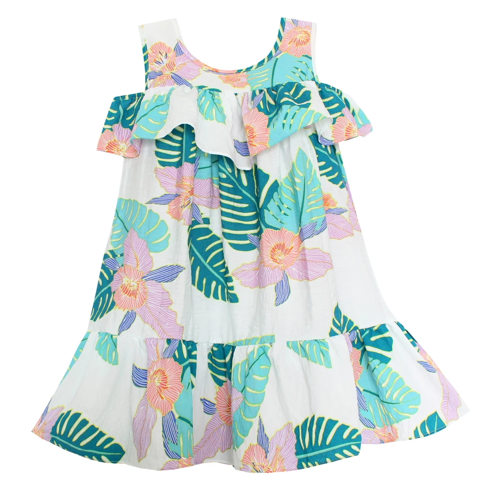 

Shybobbi Girls Dress Green Banana Leaf Cotton Sleeveless Party Pageant Holiday Children Dresses Toddler Kids Clothing Size 4-14