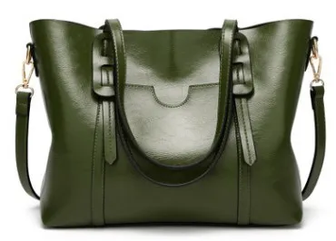 Роскошные дизайнерские женские сумки через плечо, кожаные большие вместительные масляные кожаные сумки, сумки через плечо для женщин, сумки Bolsas C834 - Цвет: Зеленый