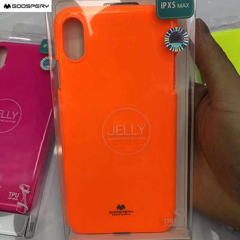 Оригинальный чехол Mercury из настоящего Goospery флуоресцентный Желейный для iPhone XS XR Xs