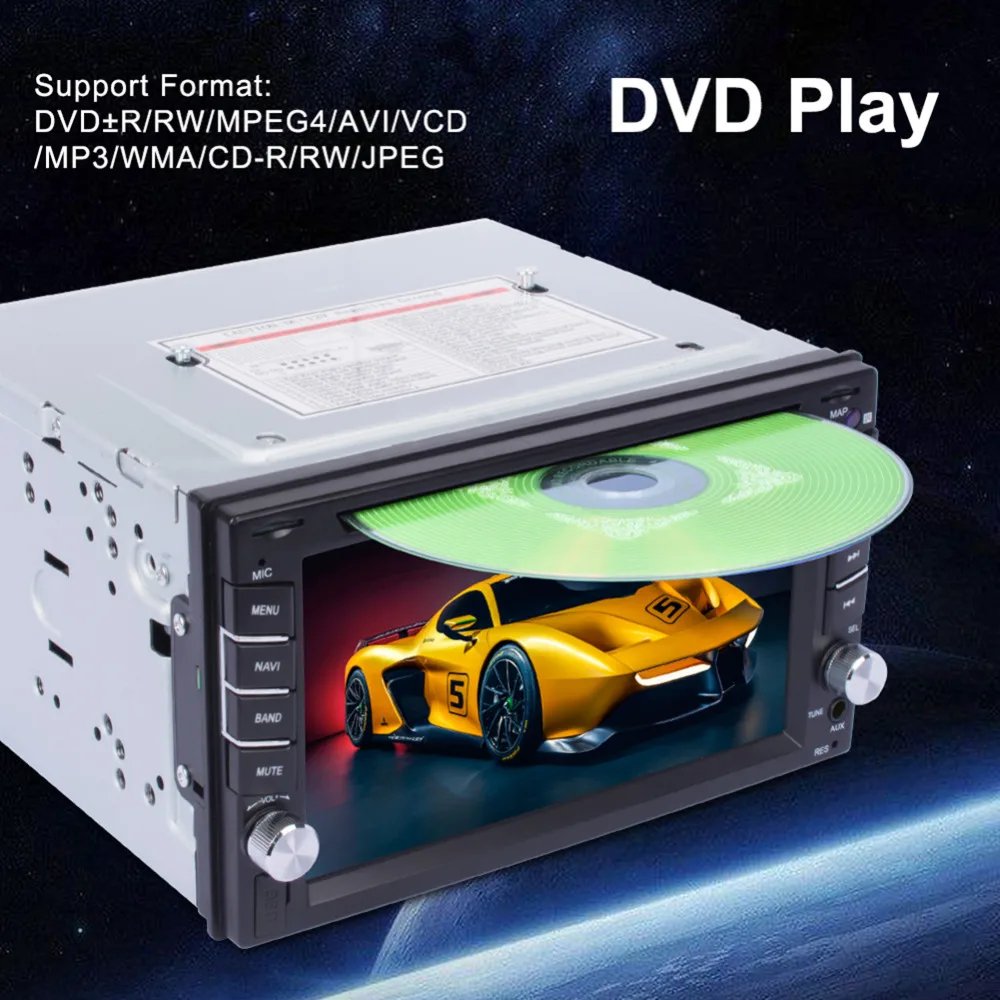  Neue GPS Navigation 2Din HD Auto Stereo DVD CD-Player Mit Rück kamera Touch Screen Unterstützung Bl