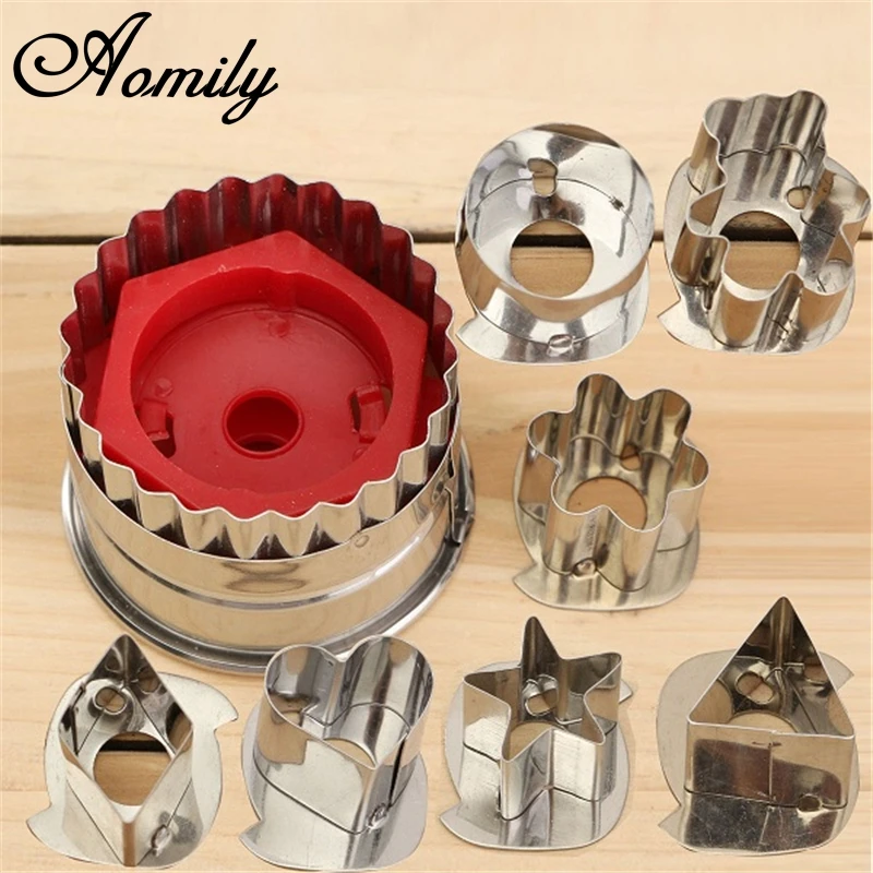 

Aomily 7Pcs/Set DIY Cake Cookie Pastry Cutter Mould Home Kitchen Baking Cooking Mould Tools Sugarcraft Vegetable Cutter Bakeware