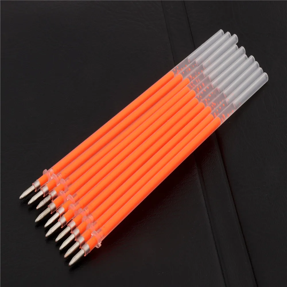 Высококачественная флуоресцентная цветная чернильная заправка 0,7 мм гелевая перьевая ручка школьные офисные принадлежности чернильный картридж - Цвет: 10pcs Orange