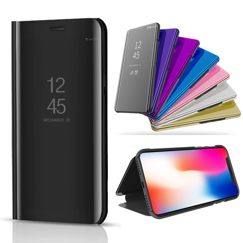 

Honor Play Smart Flip Stand Mirror Case For Huawei Honor Play Case Clear View PU Leather Cover For Huawei Honor Play Case Cover