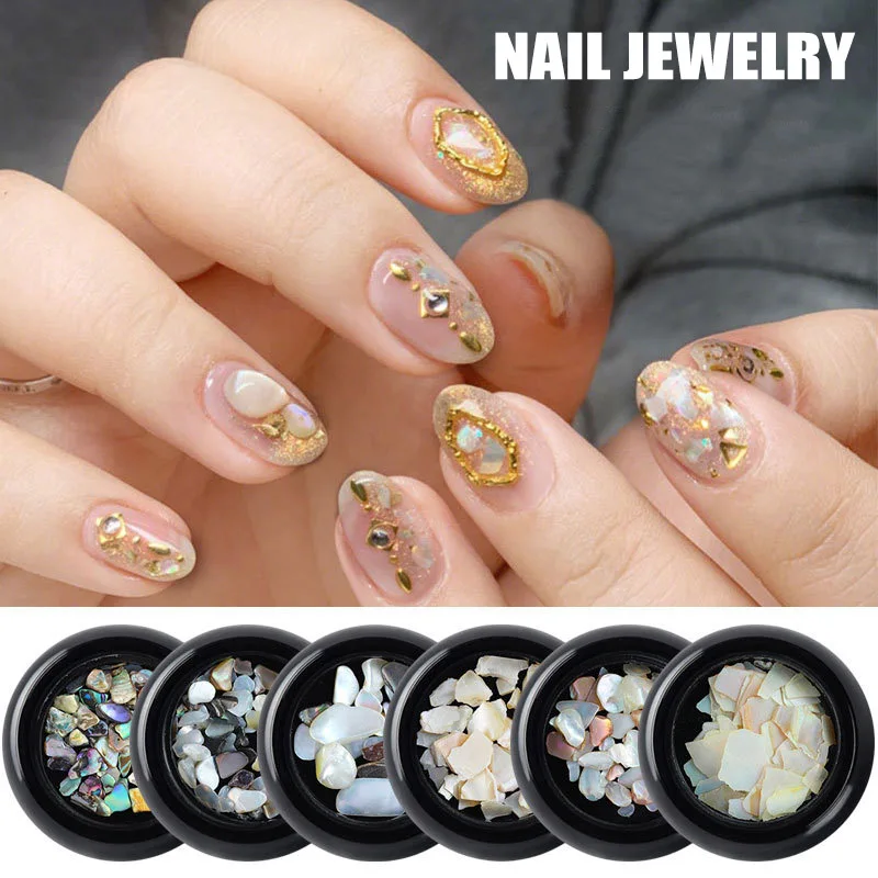 

2019 High Quality Fashion 1 Box Nails Decorations Shells Stone Art Sequins for Manicure Nail Accessories