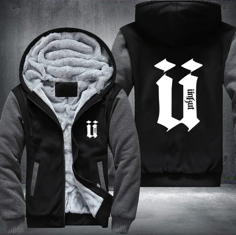 Мужская толстовка с капюшоном Unkut утепленная флисовая куртка длинным рукавом в