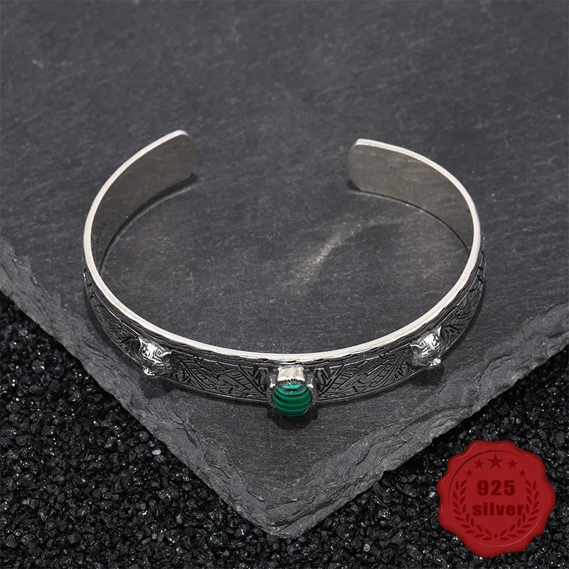 

100% S925 sterling silver bracelet personality simple jewelry retro fashion tiger head shape student hot sale 2019 Bangles