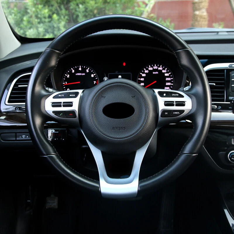 For-KIA-Stonic-2017-ABS-Matte-Car-Steering-wheel-Button-frame-Cover-Trim-internal-auto-accessories