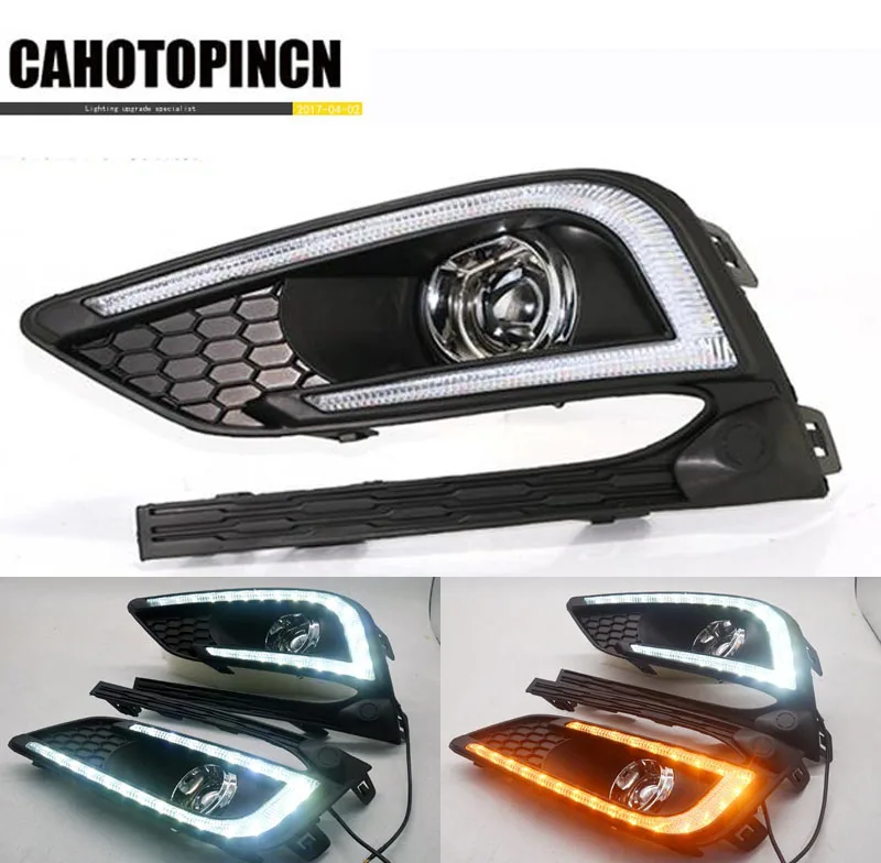 

For Chevrolet Cruze 2016 2017 12V car LED DRL Daytime Running Lights fog lamp hole with turn Signal and dimming style Relay