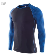 Теплые быстросохнущие футболки с длинным рукавом, Мужская компрессионная рубашка, новинка, футболка с 3D принтом, мужские облегающие топы для фитнеса и бодибилдинга