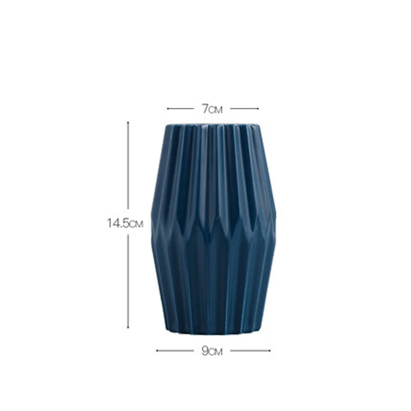 Скандинавская креативная керамическая ваза оригами, геометрические вазы, настольная Цветочная композиция, художественная ваза, домашние свадебные украшения, аксессуары - Цвет: Navy blue