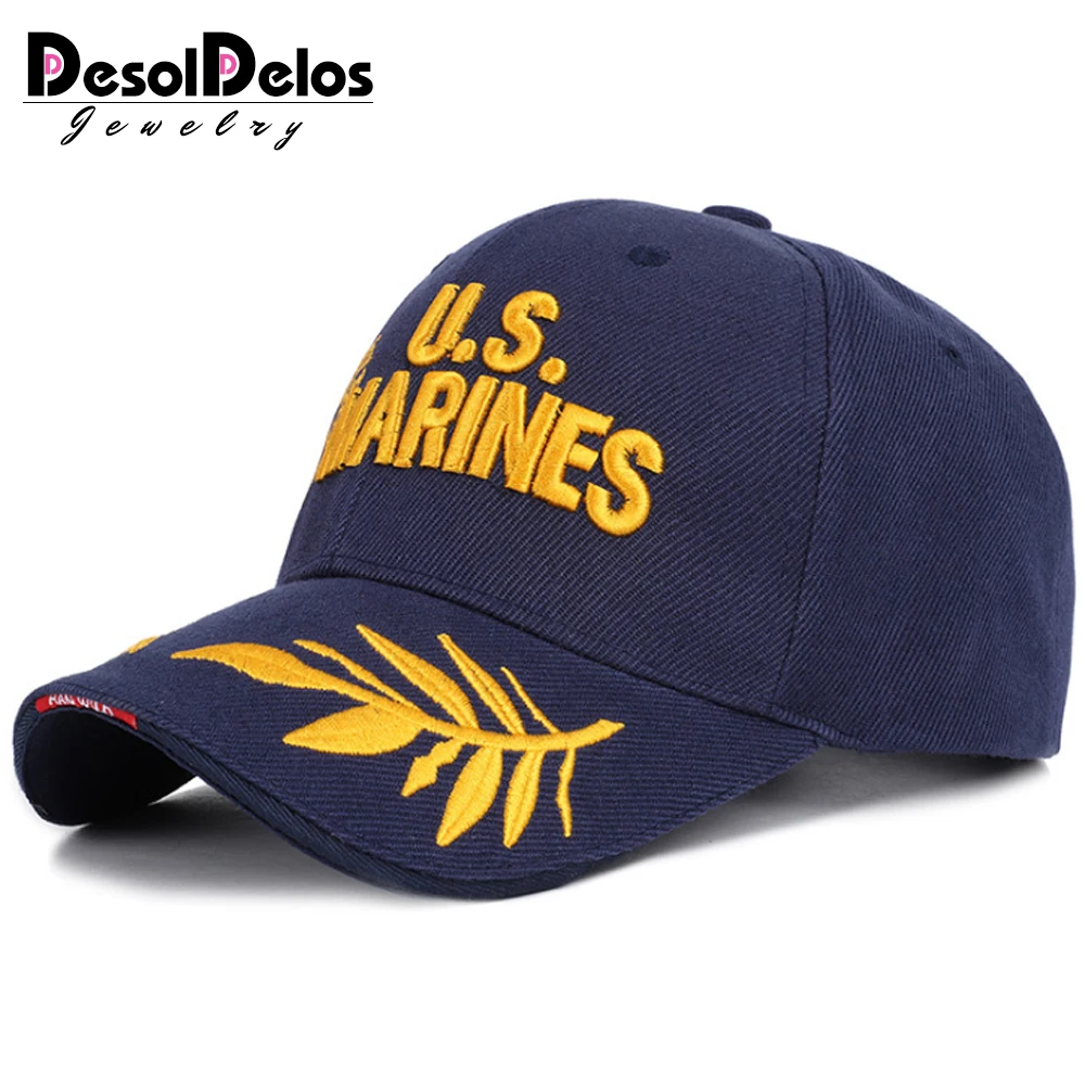 

2019 New Fashion U.S MARINES Letter Embroidery Baseball Cap High Quality Casual Hat Spring Man Woman Cotton Adjustable Bone Male