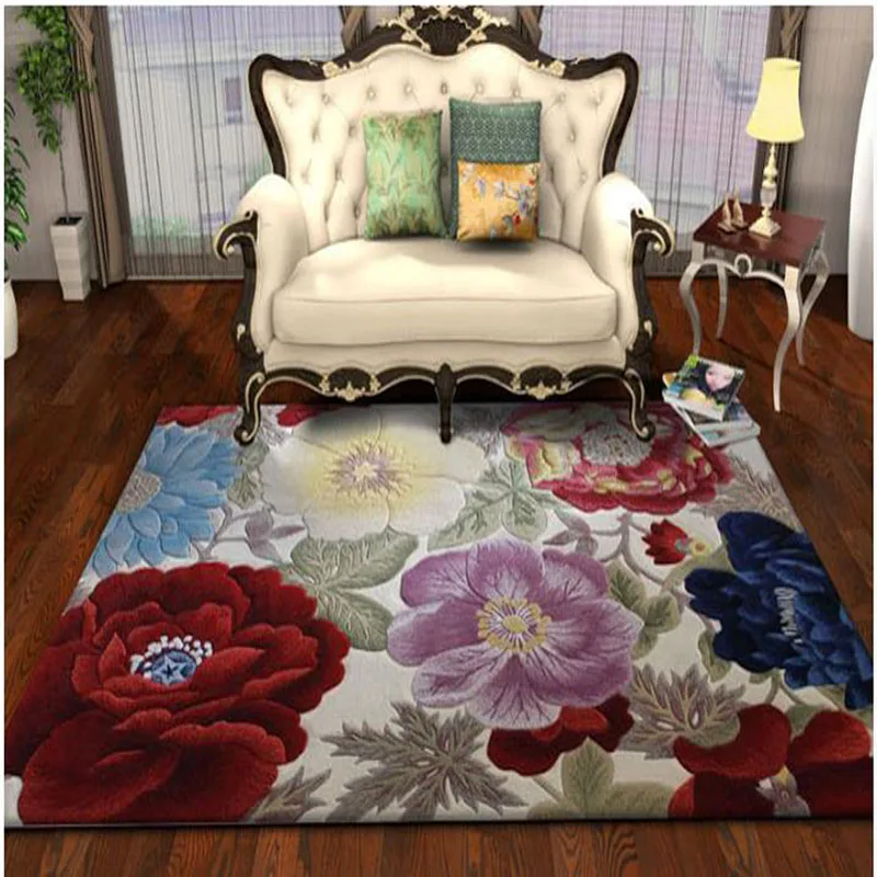 

Europe 100% Wool carpet with flowers for Living Room Bedroom Hallway Corridor large Mat Rugs Decoration Floor rugs Custom made