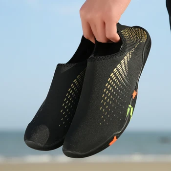 

Summer Men Shoes 2019 Black Seaside Wading Upstream Slippers Breathable Quick Dry Big Size Unisex Lovers Water Shoes Sneakers
