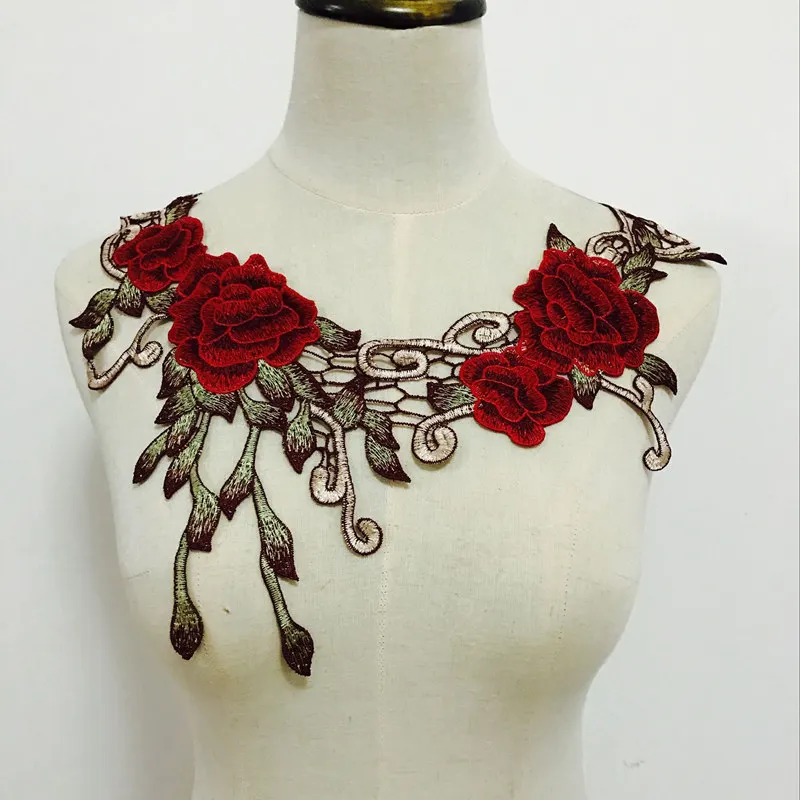 Classical Flower Floral Guipure Collar Lace Embroidered Neck Applique