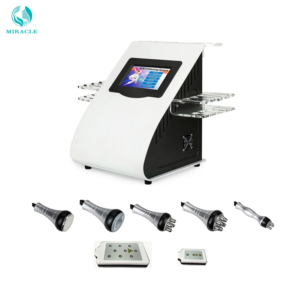 

40k Ultrasonic liposuction Cavitation 8 Pads lipo Laser Slimming Machine Vacuum RF Skin Care Salon Spa Equipment