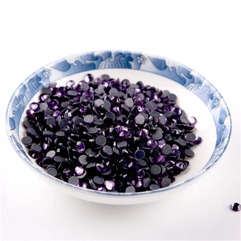 

AA Grade SS6 SS10 AMETHYST DMC Hotfix iron on Rhinestones Round Stone Flatback glass for garments decorations women dress