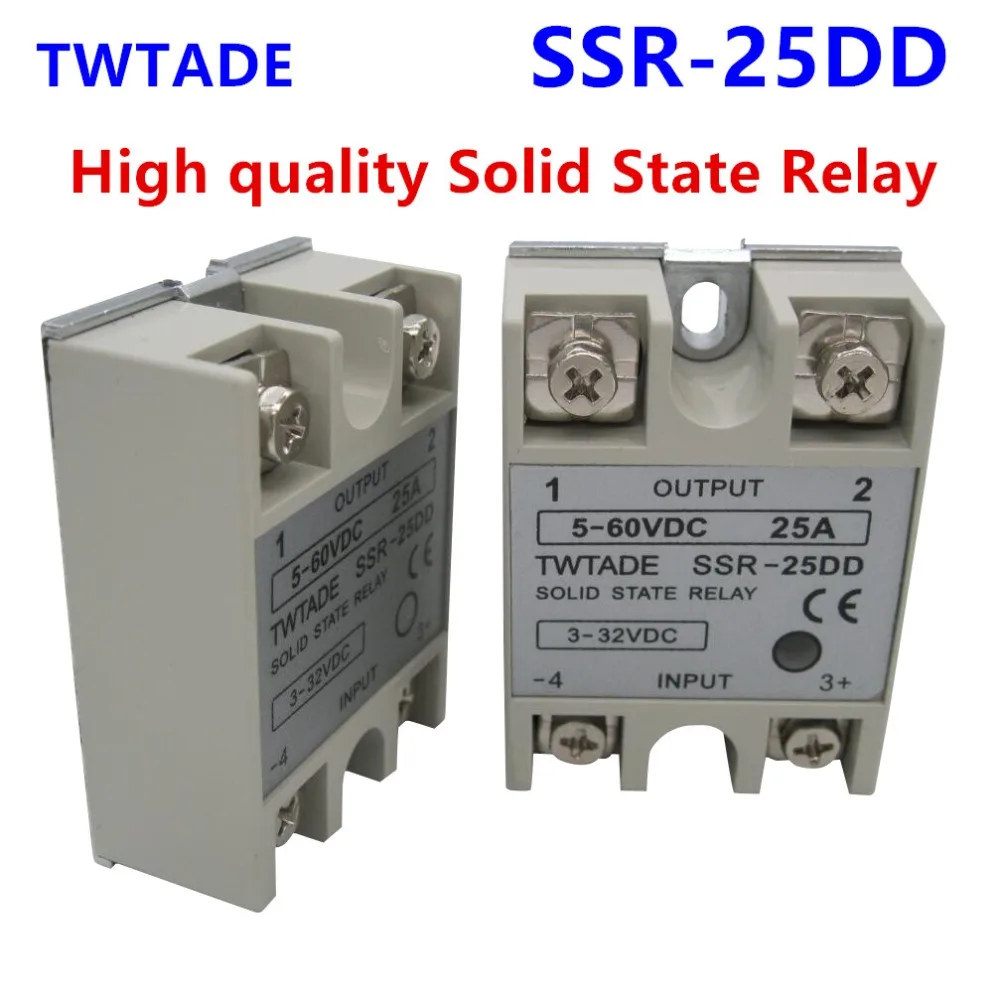 

TWTADE/High quality Single Phase solid state relay SSR-25DD 25A actually 3-32 DC TO 5-60 DC SSR 25DD relay solid state