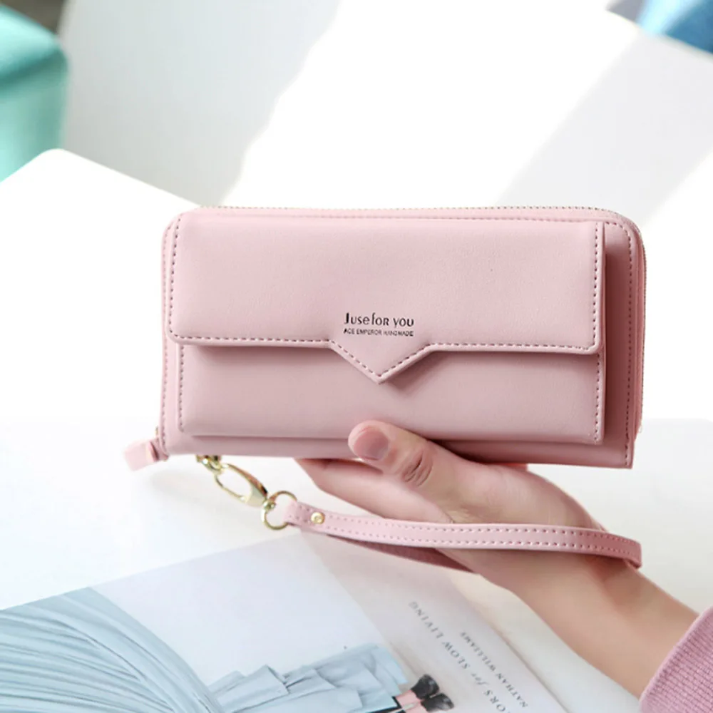 

Fashion Long Woman Purse New Designer Female Wallet Clutch PU Leather Ladies Purses Card Holder Women Phone Bags