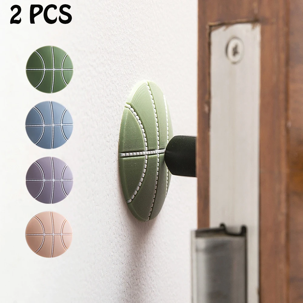 

2Pcs Basketball Graphic Door Wall Stop Anti-Collision Pad Handle Thickening Mute Shock Pads Protective Rubber Stickers Touch Mat
