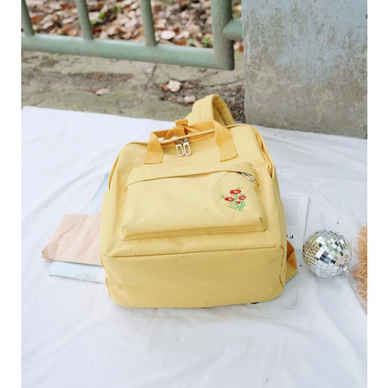 Цветочная вышивка Для женщин рюкзак Повседневное ноутбук Bagpack Женский мешок Dos